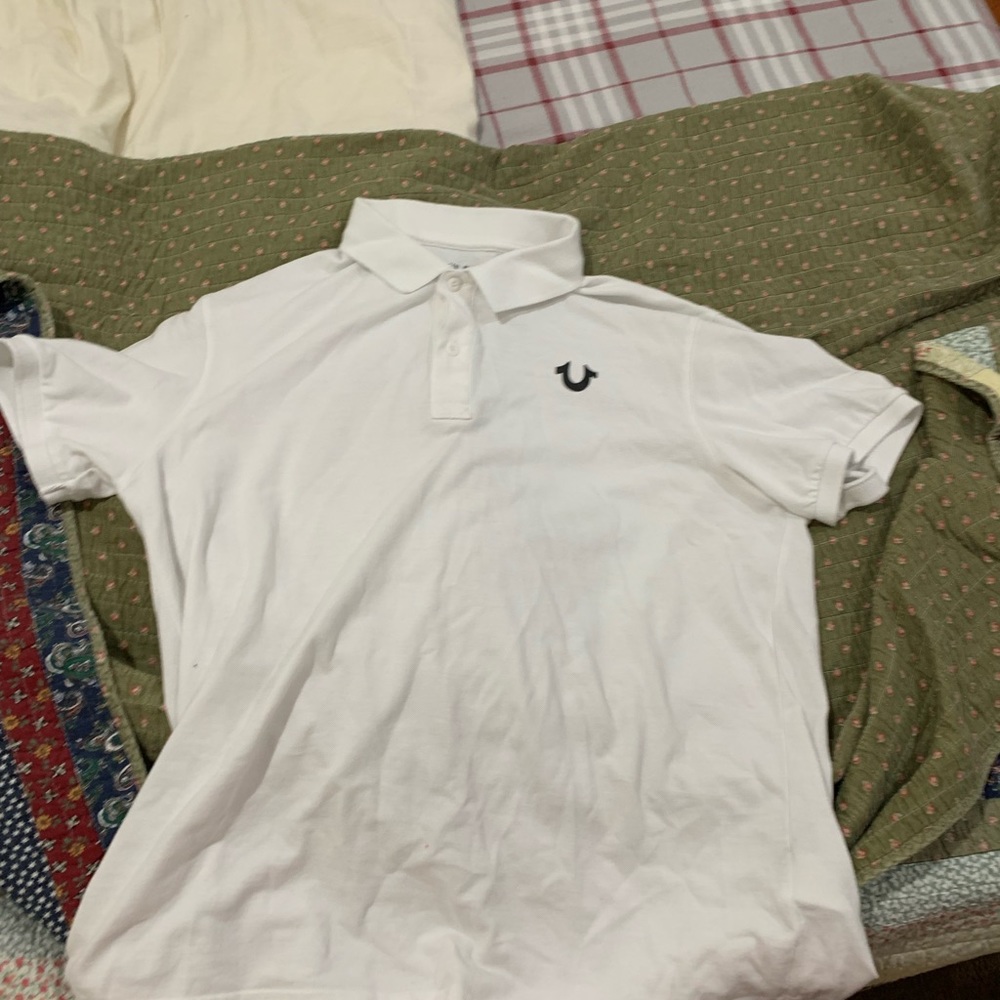 White True Religion Polo Shirt